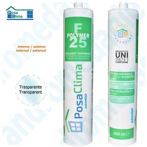 SIGILLANTE F-POLYMER 25 TRASPARENTE 300ML Silicone adesivo PosaClima - Picture 1 of 2