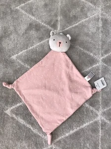 NEW GEORGE ASDA Pink TEDDY BEAR COMFORTER SOOTHER BLANKET BLANKIE STARS DOU - Picture 1 of 8