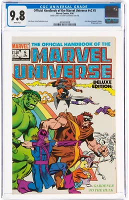 DOUBLE COVER CGC 9.8 Official Handbook of the Marvel Universe Deluxe Edition #5 - Image 1 of 4
