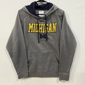 Champion Michigan Hoodie Men's M Gray Blue Pullover NCAA College Sweatshirt - Picture 1 of 5