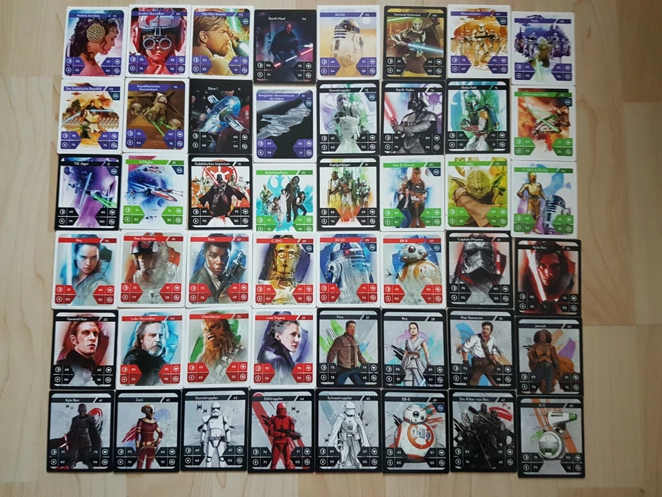 Kaufland Star Wars Karten  Komplett alle 48 Komplettsatz 1-48 Normal Sticker  - Bild 1 von 1