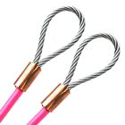 3/16" COATED GALVANIZED STEEL CABLE COPPER SLEEVE, 1-75ft (Pink, Gray, Blue)