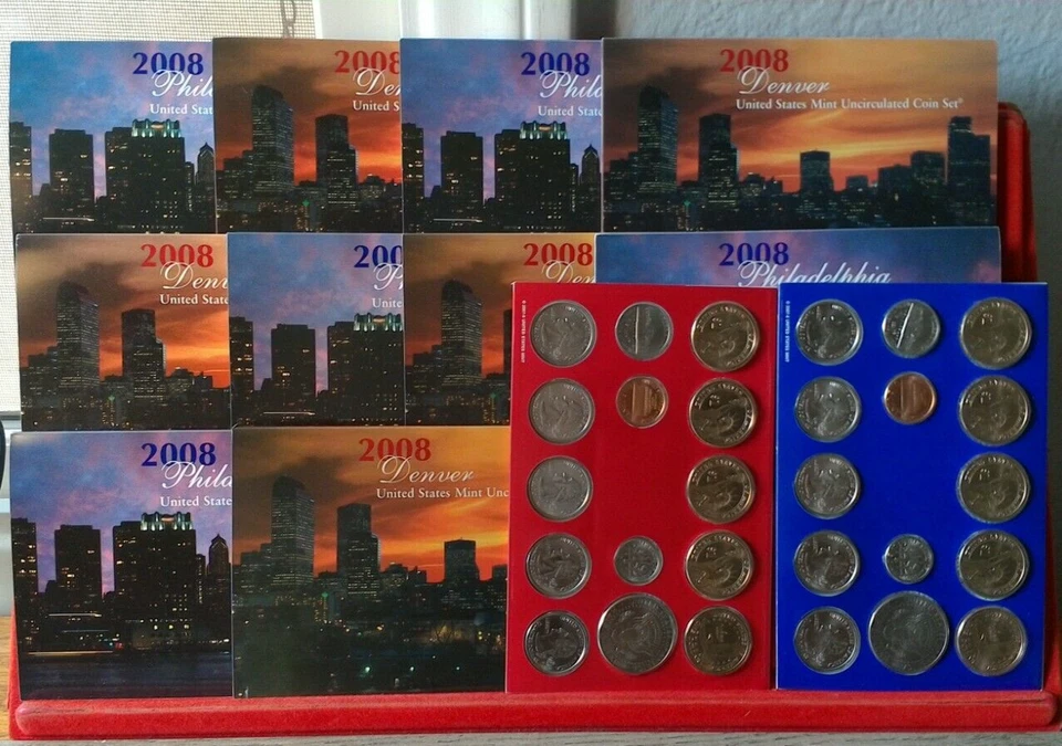 6 Set LOT 2008 P & D Uncirculated US Mint Sets - Mint Packaging - Image 1 of 1