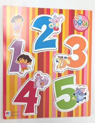 Dora the Explorer Children's Puzzle : Numbers : 5 Wood Pieces : Nick Jr : VG+ - Image 1 of 4
