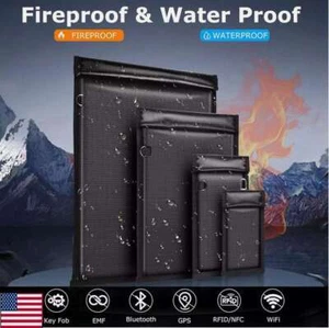Faraday Bag Fireproof & Water Resistant Bag Anti-Theft Hacking Pouch Case Money - Picture 1 of 10