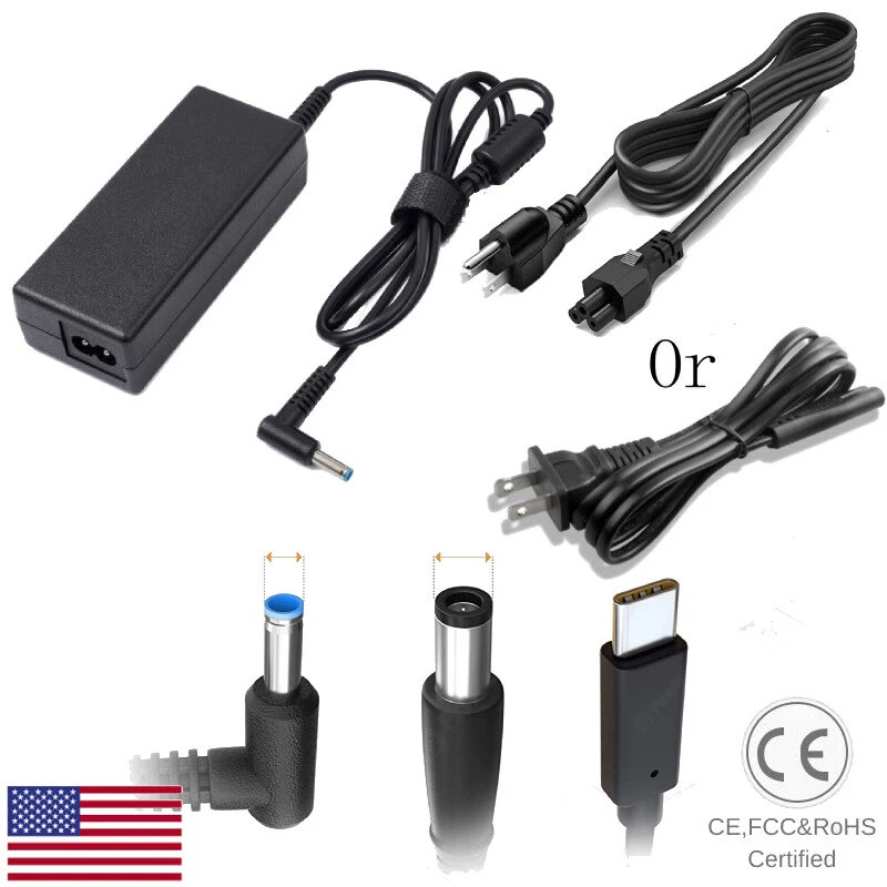 Lot IN-Stock AC Adapter Charger Power 3 Pin Cord For HP Laptop Computer 65W 45W - Image 1 of 1