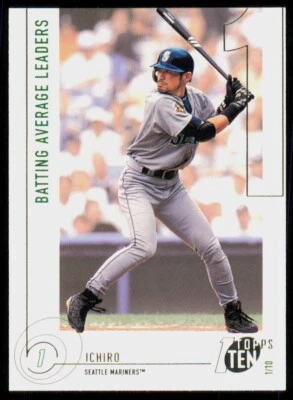 2002 Topps Ten Batting AVG Leaders Ichiro Suzuki Seattle Mariners #52 - Image 1 of 2