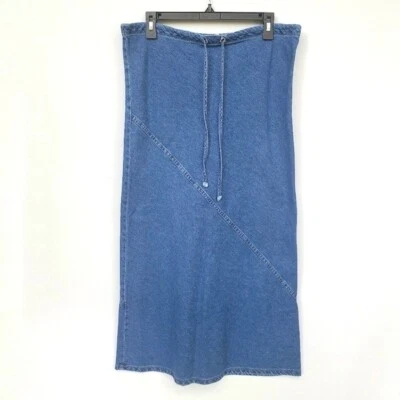 Vintage LONDON JEAN Drawstring Denim Maxi Skirt Size 4 - EUC! - Image 1 of 4