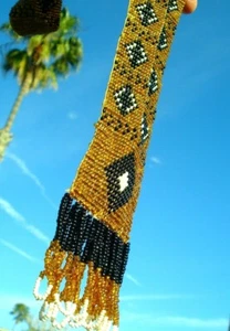 Loom Beaded Native American Necklace Vintage & Gorgeous - Picture 1 of 12