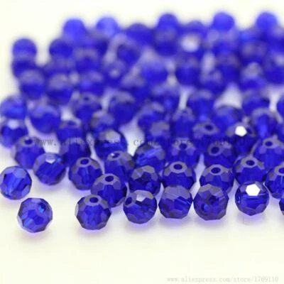 Round Ball Crystal Bead Glass Loose Spacer Beads Jewelry Making 4mm 6mm 8mm 10mm - Image 1 of 4
