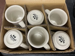 Tuxton YBM-080 Monterey 8 oz. China Coffee Mug with Berry Band - 36/Case - Picture 1 of 3