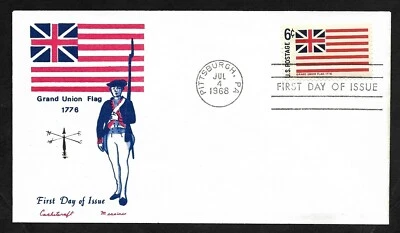 #1352 6c Historic Flags -Grand Union Flag- Cachet Craft FDC - Image 1 of 2