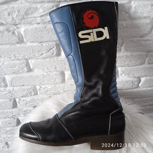 Sidi Biker Moto Leather Black Boots EU 38 USL 6.5 - Picture 1 of 10