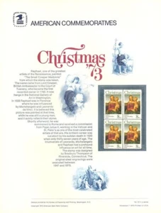 #25 8c Christmas Madonna #1507  USPS Commemorative Stamp Panel - Imagen 1 de 1