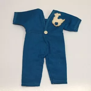 Vintage 1950er Vogue GINNY 8" Puppe blauer Overall mit Hirsch Applikation - Bild 1 von 2