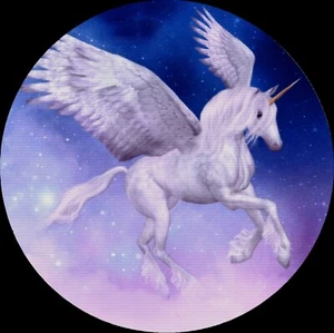 Unicorn Pegasus Magic Pink Purple Drink Coasters Polyester Top Rubber Bottom NEW - Picture 1 of 2