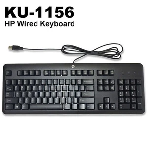HP Wired Standard USB Computer Desktop Keyboard Black 672647-003 KU-1156 - Picture 1 of 4