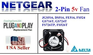 1x Ventilador Netgear 2 pines 5v para JGS516 JGS524 DS516 FE516 FS524 FS726TP FS526T - Imagen 1 de 5