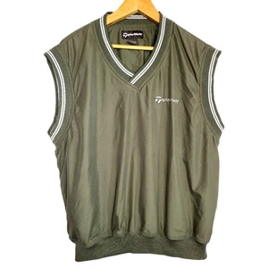 Chaleco cortavientos Taylor Made para hombre totalmente forrado de nailon bolsillos verdes Macao grande - Imagen 1 de 7