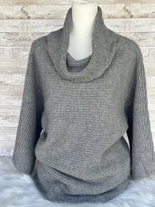 Suéter Talbots 100 % cachemir gris capucha cuello mujer talla pequeña acogedor tejido suave - Imagen 1 de 11