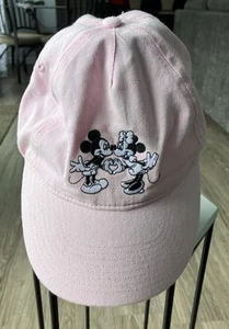 Disney Mickey Mouse & Minnie Pink Embroidered Baseball Hat Cap Adult Great Shape - Picture 1 of 7