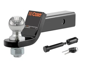 Curt Universal Black Loaded Ball Mount with 2" Ball and Black Barbell Hitch Lock - Bild 1 von 14