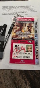 Von Floyd Mayweather signierter MGM Grand Media Pass reservierter Sitzplatz gegen Juan Marquez - Bild 1 von 3