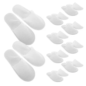 10 pares de zapatillas blancas desechables para huéspedes de hotel - antideslizante punta cerrada spa - Imagen 1 de 12