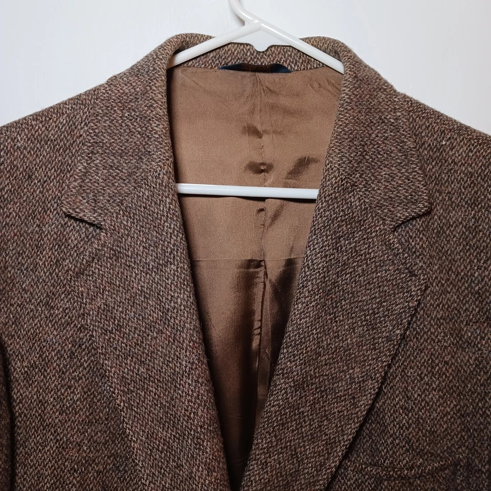 Abrigo Deportivo Pendleton Años 70 De Colección Lana Virgen Para Hombre 46L Marrón Tweed Espiga Foto 1 de 4