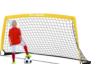 Portería de fútbol portátil para niños de 6x4 pies amarilla para práctica en el patio trasero con bolsa de transporte - Imagen 1 de 6