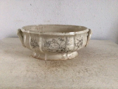 Alte kleine Terrine Shabby Frankreich Schüssel Schale Brocante Patina !! Dekor - Bild 1 von 4
