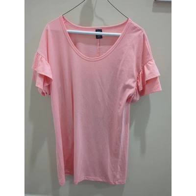 Camiseta túnica rosa City Streets talla mediana vestido mangas con volantes hasta la rodilla usada en excelente estado Foto 1 de 4
