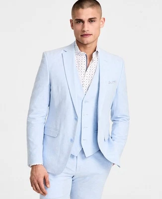 $360 NUEVO BAR III Para Hombres 46L Azul Claro Lino Blazer Abrigo Deportivo Traje Chaqueta Foto 1 de 4