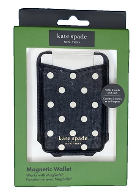 Cartera magnética para teléfono celular Kate Spade New York con MagSafe - negra/punteada Foto 1 de 2