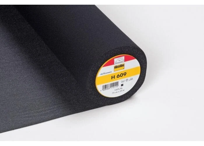 Vlieseline black iron on fusible stretch jersey woven interfacing H609 x 1/2m - Image 1 of 1