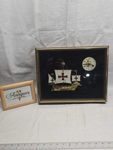 Heritage clock featuring a Model Of The Santa Maria Ship-Works GREAT! - Picture 1 of 12