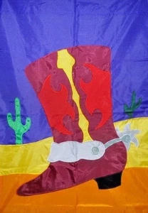 Cowboy Boot Standard House Flag by NCE Western, Horse - Picture 1 of 4
