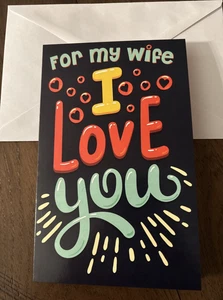 Birthday For My Wife WITH TRACKING I Love You 5”x7.75" Stockwell Greeting Card - Picture 1 of 11