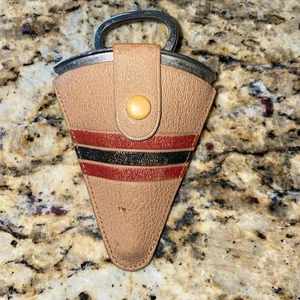 VINTAGE WEINTRICHTER SILBER TELLER LEDER DRUCKKNOPF ETUI ALEXANDER & OVAITT - Bild 1 von 8