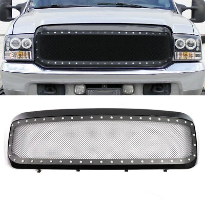 Front Bumper Hood Grille Mesh Grill For Ford F250 F350 1999-2004 Excursion - Imagem 1 de 4
