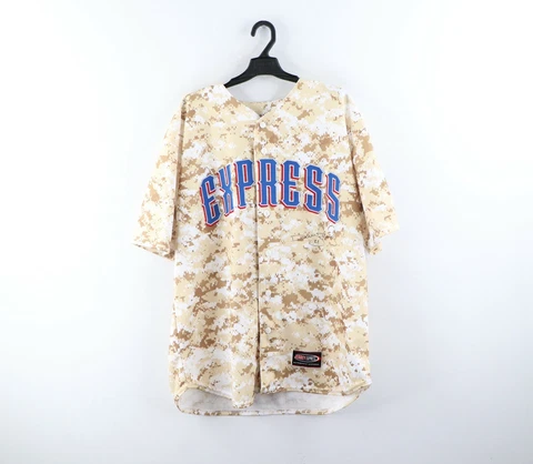 Autographed Round Rock Express Minor League Baseball Jersey Pro Cut Digi Camo 48 Cover