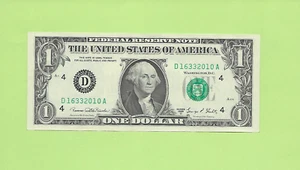 1969D ..UNCIRC $1 D 1633 2010 A .... 1969D $1 D-A NICE NOTE FRN - Picture 1 of 2