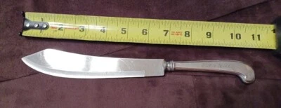 Cuchillo de pastel nupcial vintage Webster con mango de plata esterlina con monograma  Foto 1 de 4