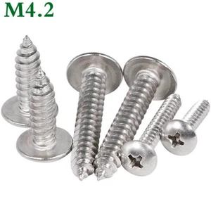 M4.2 Stainless Steel Phillips Truss Head Sheet Metal Screws Self Tapping Screws - Picture 1 of 17