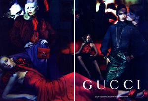 2011 Gucci Mert Alas Abbey Lee Kershaw Joan Smalls Emily Baker 2 páginas anuncio de revista - Imagen 1 de 1
