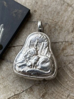 Hochet Ancien En Argent A Décor De Chats - Photo 1/4