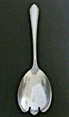 Colher de servir salada sólida vintage 1935 padrão MADELON Oneida Tudor prata - Imagem 1 de 4