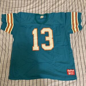 Vintage 80s  Miami Dolphins Dan Marino Rawlings Jersey Size L MADE IN USA