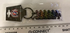 GRATEFUL DEAD DANCING SKELETONS LOGO ROUND HIGH QUALITY METAL KEY CHAIN OFFICIAL - Picture 1 of 7