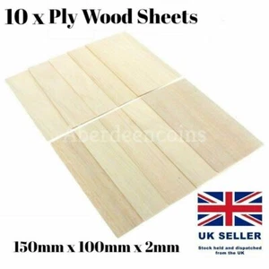 10 x Wooden Plywood 150mmx100mmx2mm Model Wood Sheets House Ship Aircraft - Picture 1 of 5